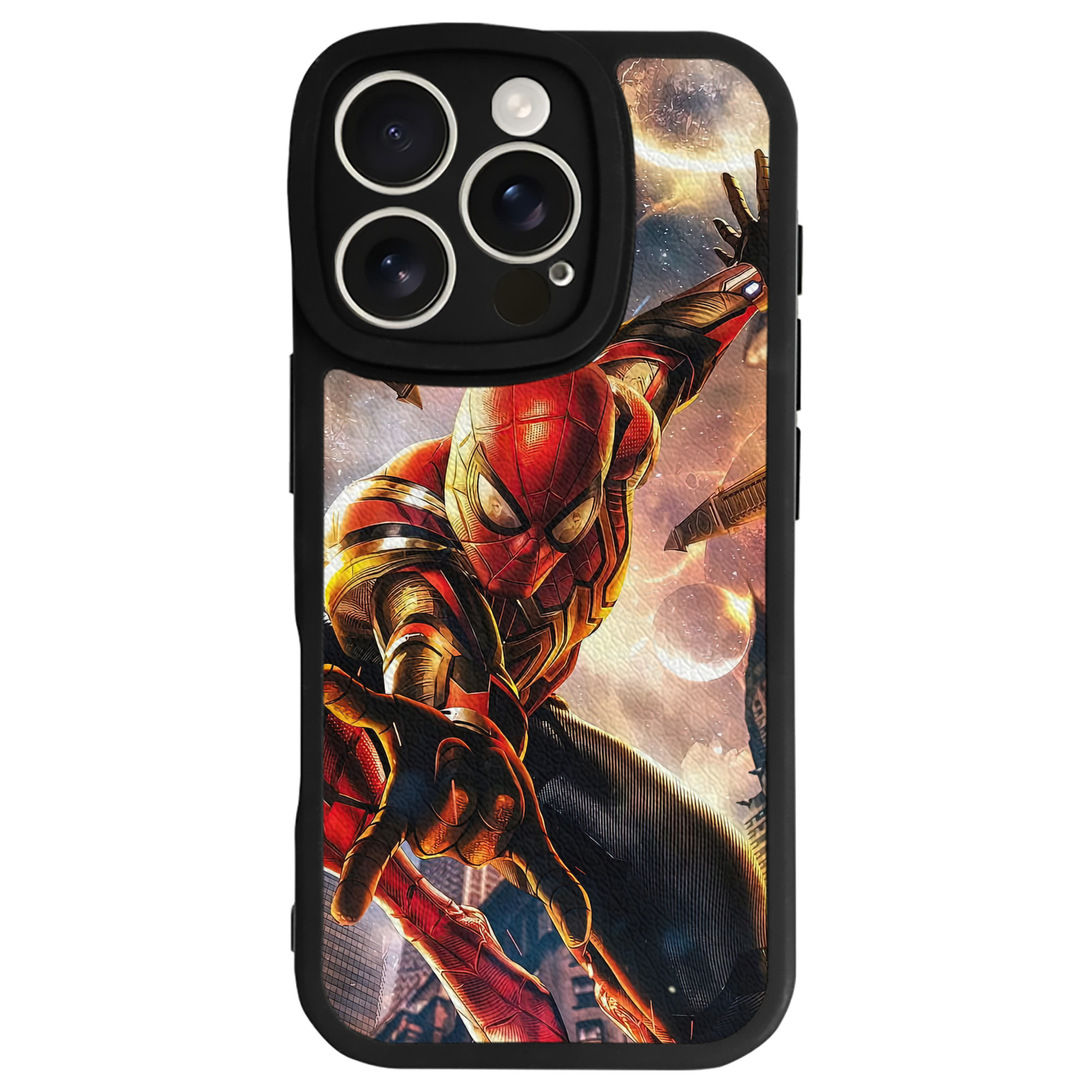 Spider Man スパイダーマン 【iPhone 16シリーズ対応】シリコンスマホケース（レザー調） 材質：シリコン